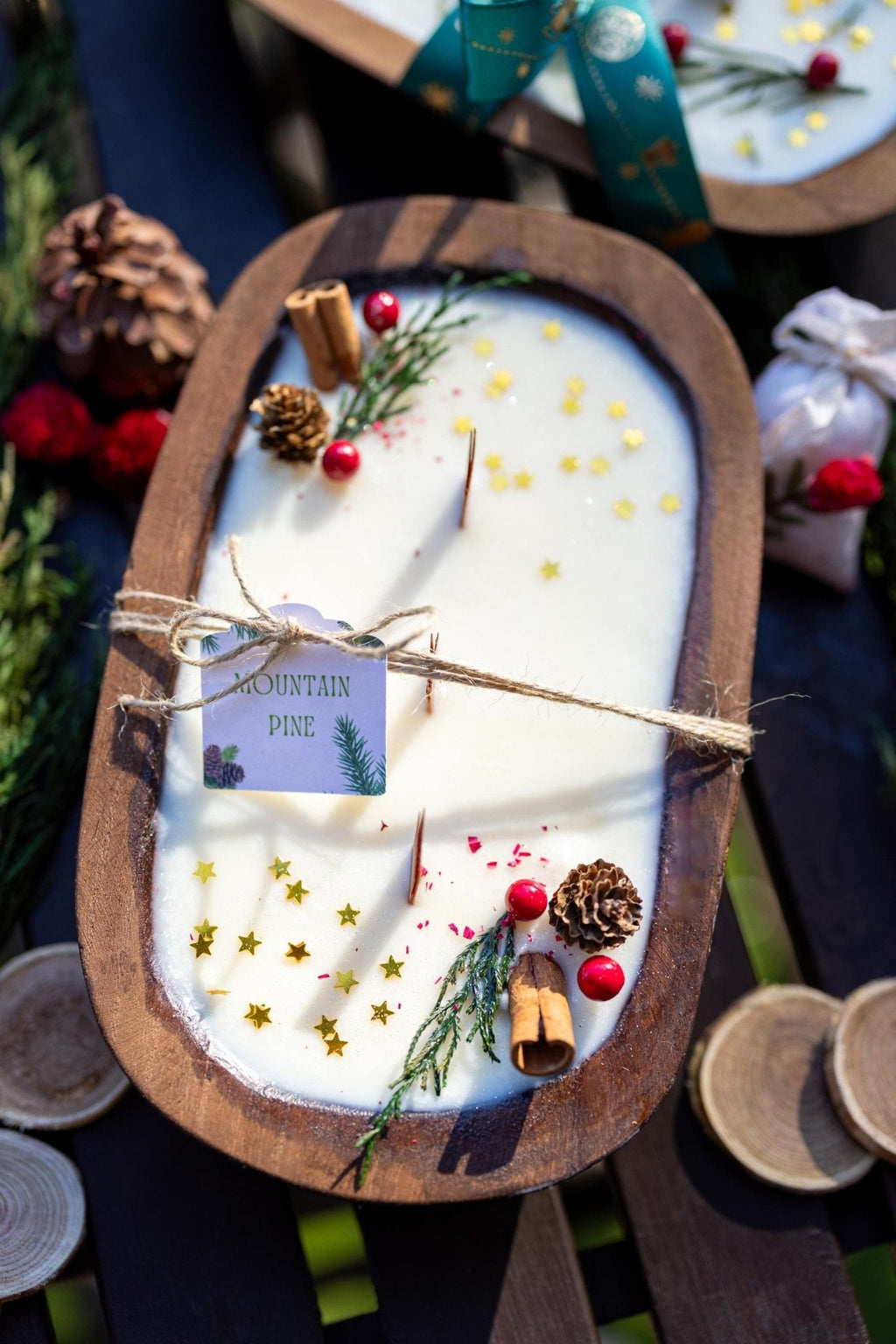 Farmhouse Christmas Dough Bowl Candle