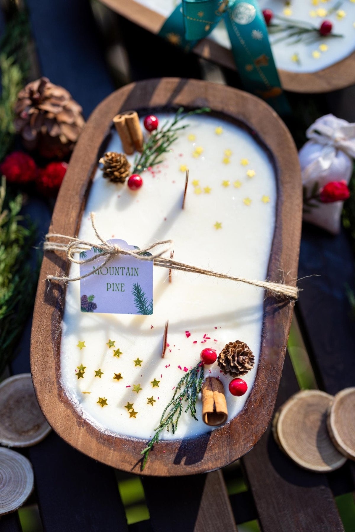 Farmhouse Christmas Dough Bowl Candle