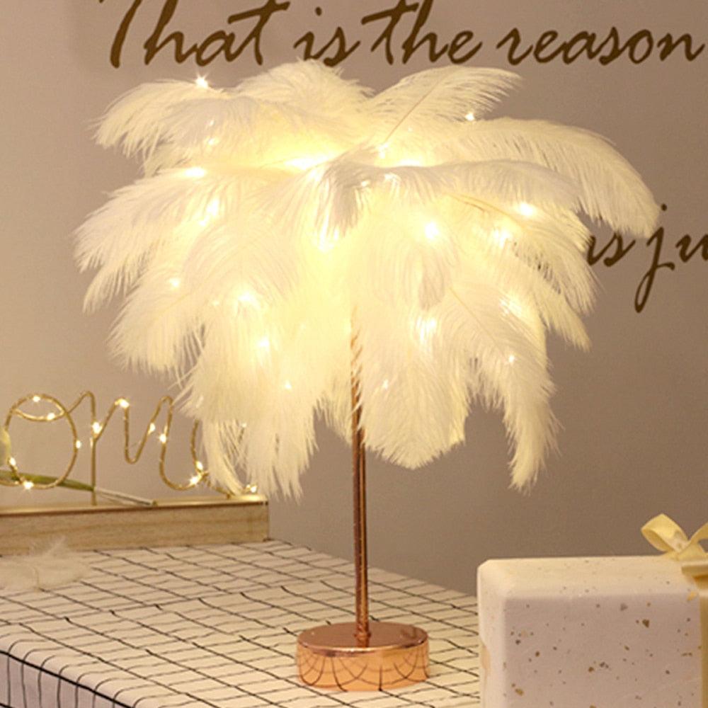 Feather Copper desk Lamp