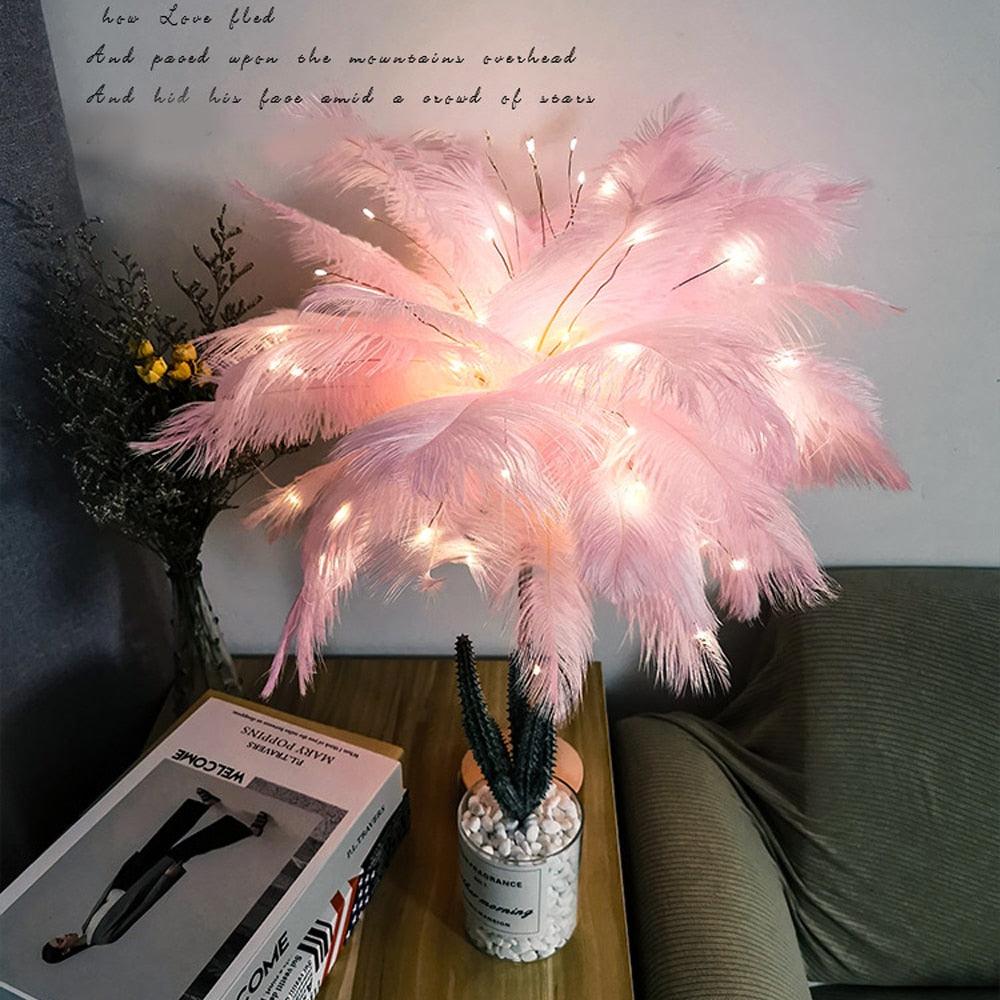 Feather Copper desk Lamp