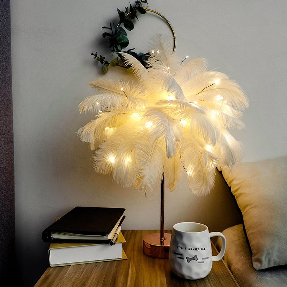 Feather Copper desk Lamp