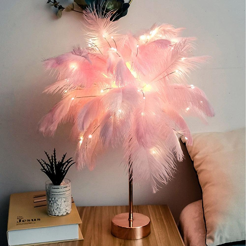 Feather Copper desk Lamp