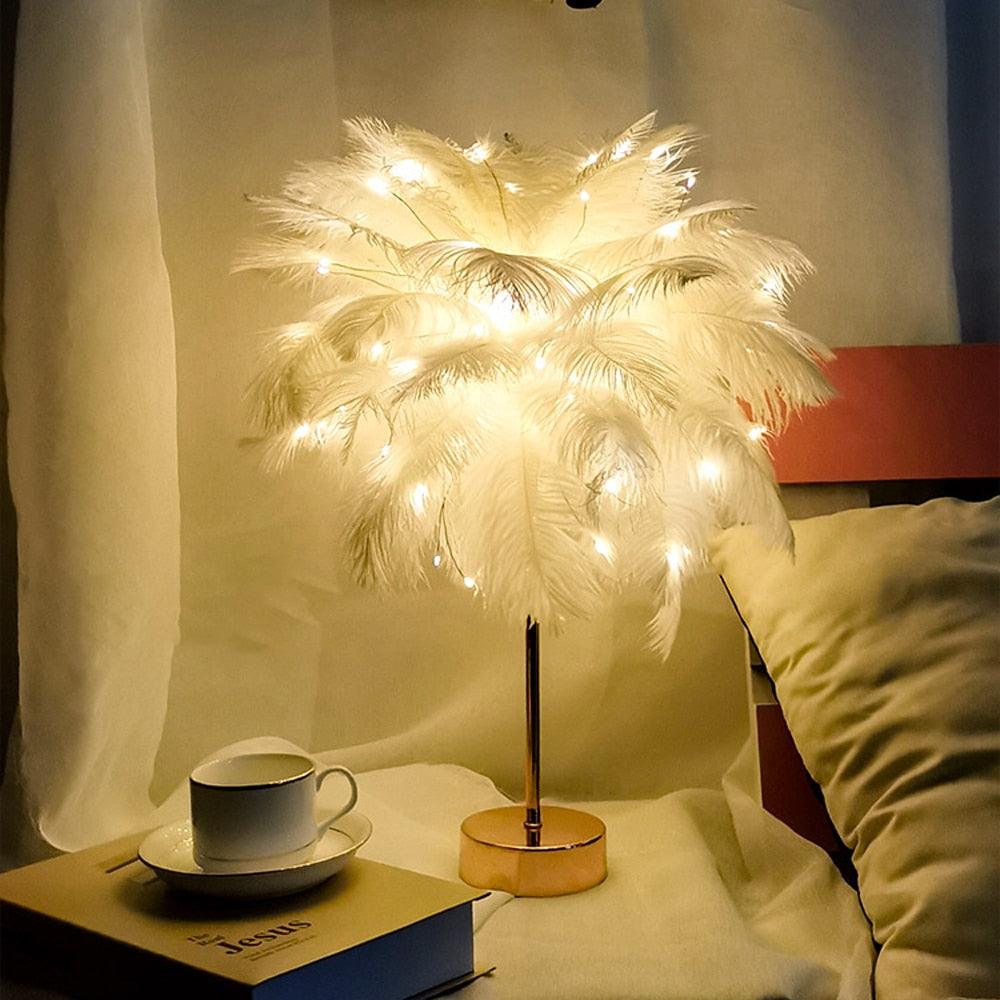 Feather Copper desk Lamp