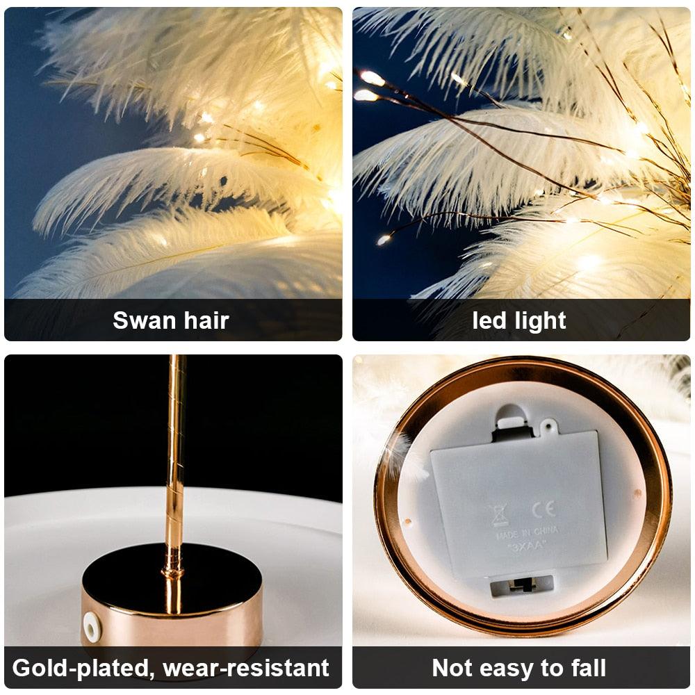 Feather Copper desk Lamp