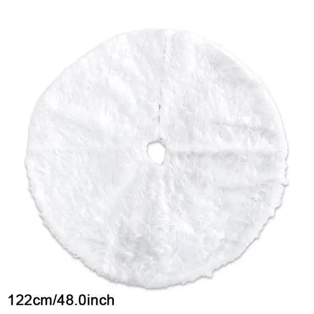 White Christmas Plush Fur Tree Skirt