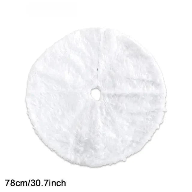 White Christmas Plush Fur Tree Skirt
