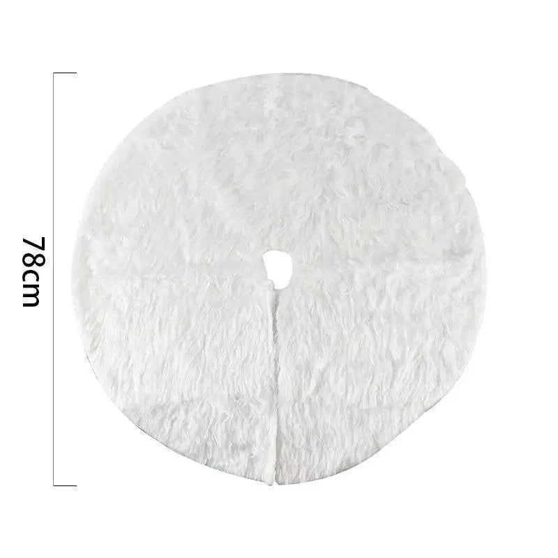 White Christmas Plush Fur Tree Skirt