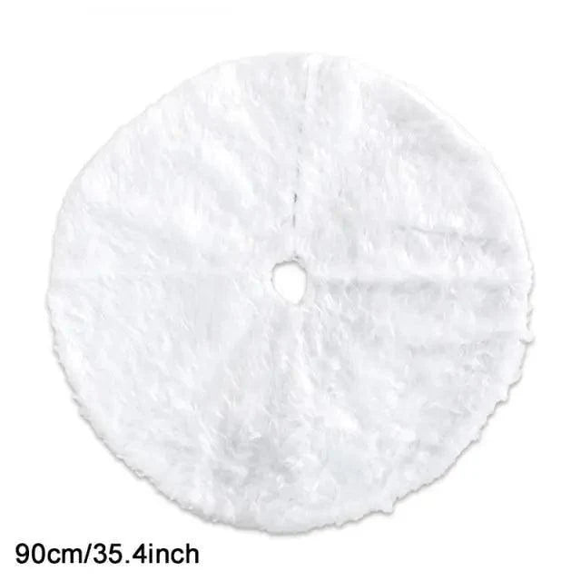 White Christmas Plush Fur Tree Skirt