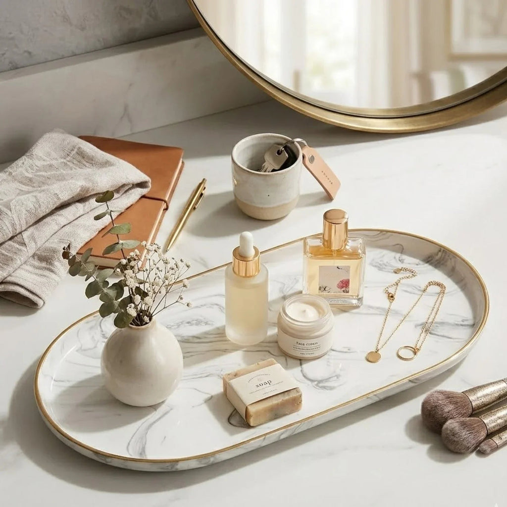 Elegant Marble Vanity Tray