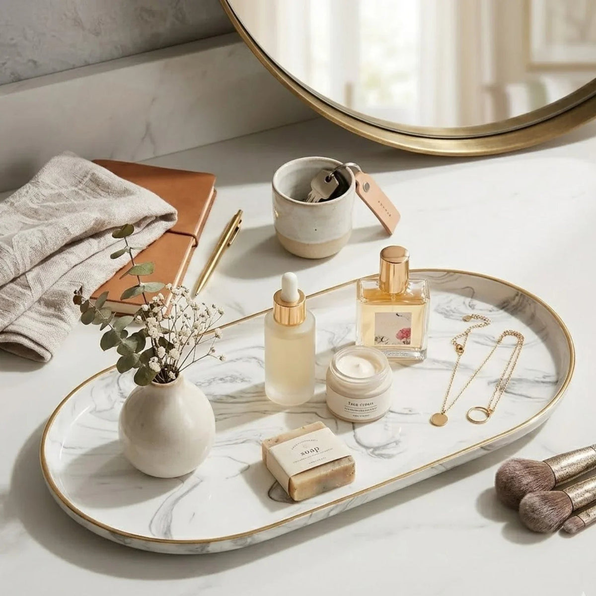 Elegant Marble Vanity Tray