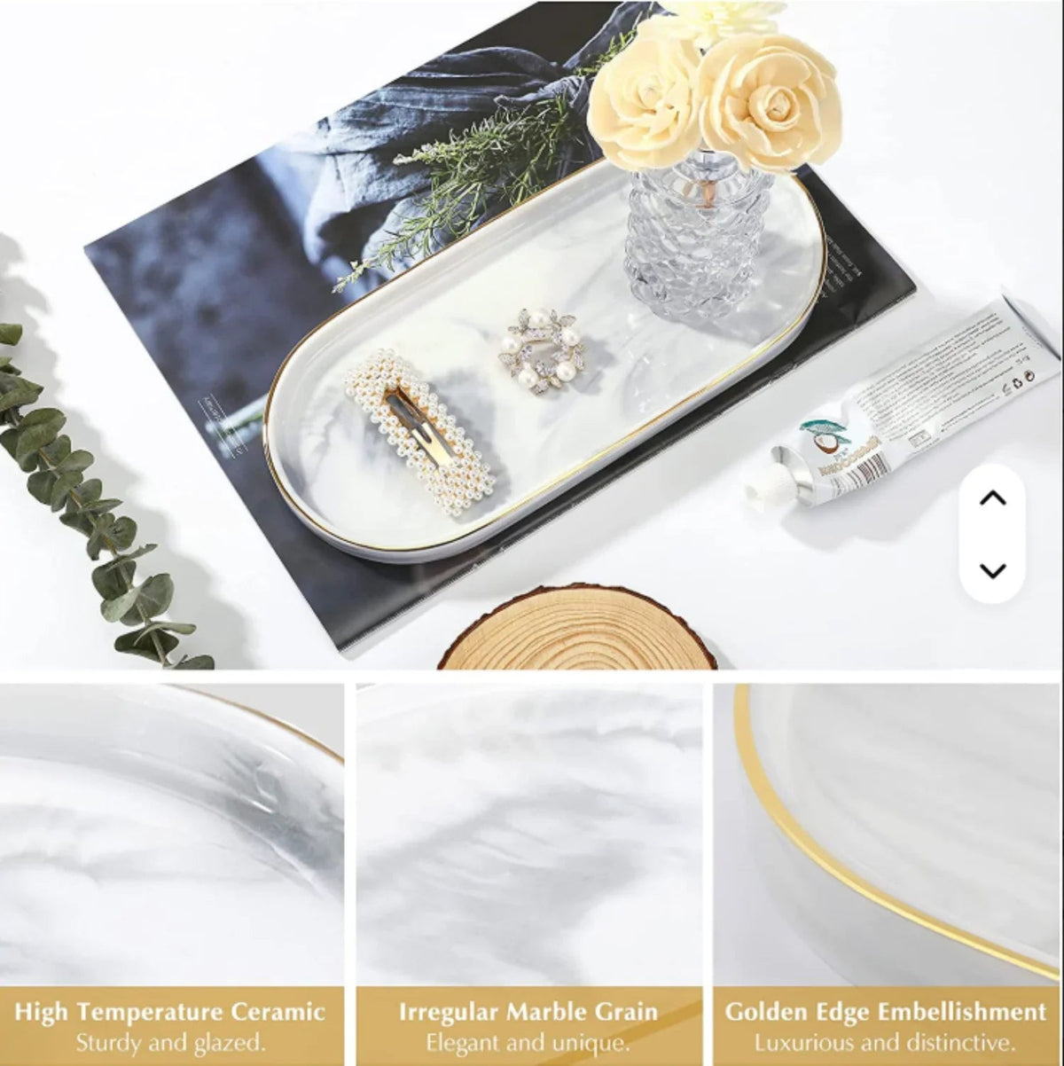 Elegant Marble Vanity Tray