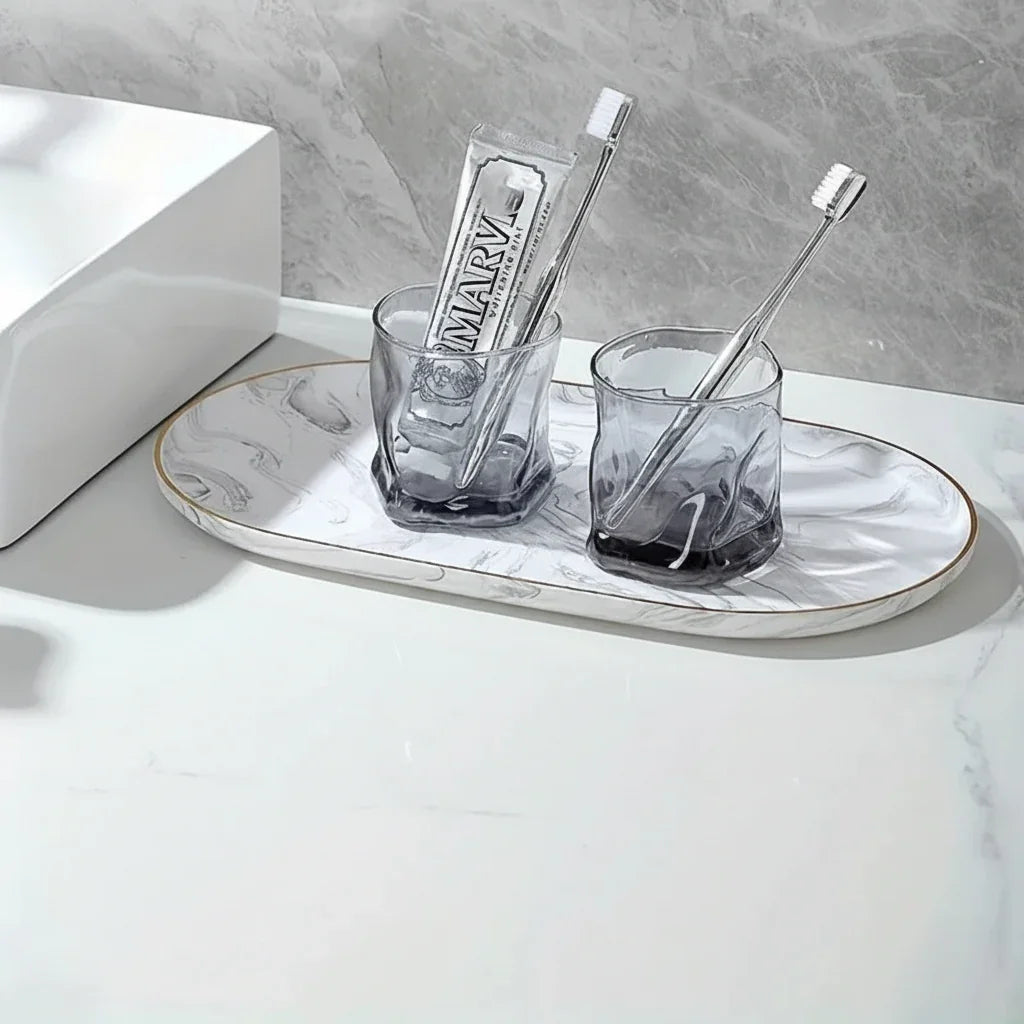 Elegant Marble Vanity Tray