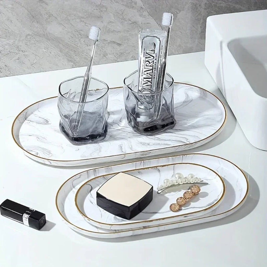 Elegant Marble Vanity Tray