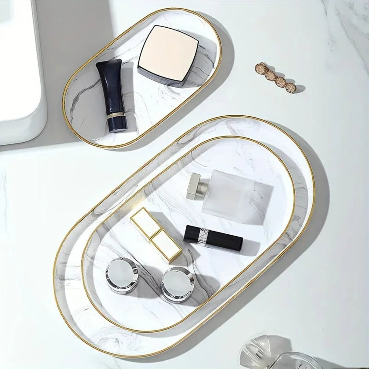 Elegant Marble Vanity Tray