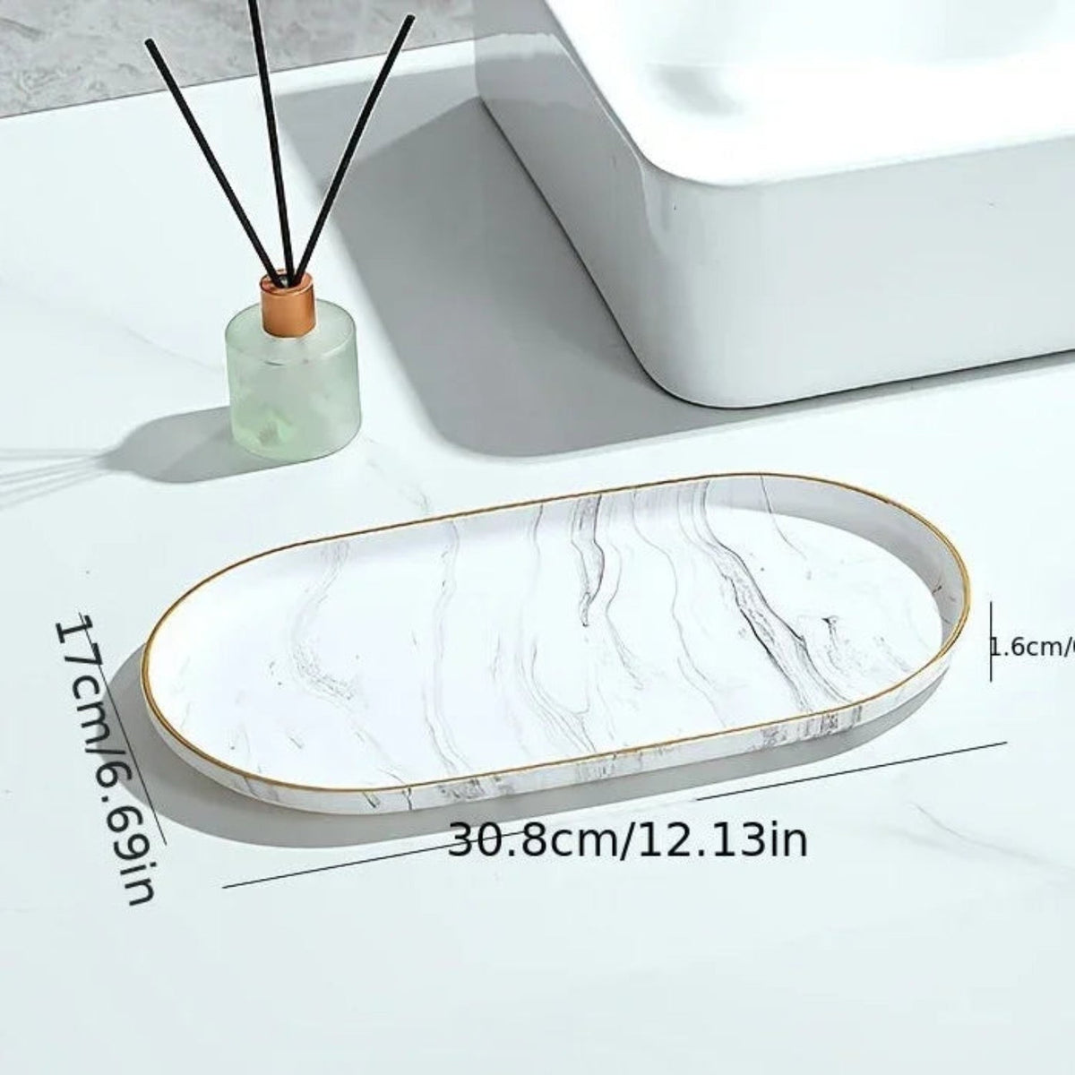 Elegant Marble Vanity Tray