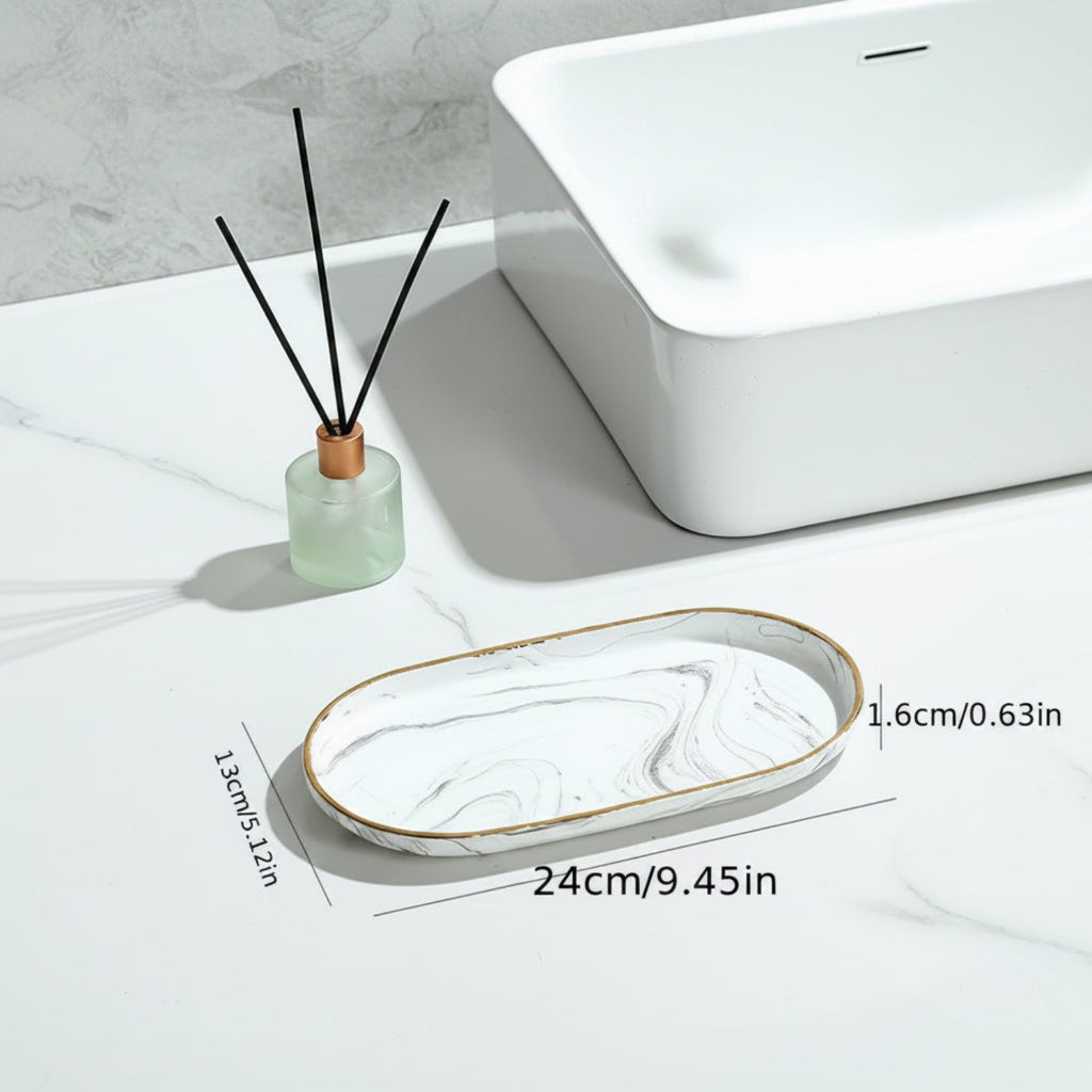 Elegant Marble Vanity Tray