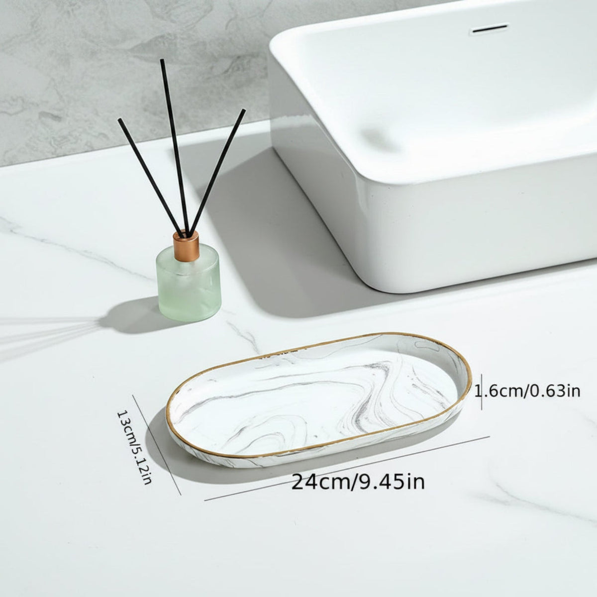 Elegant Marble Vanity Tray