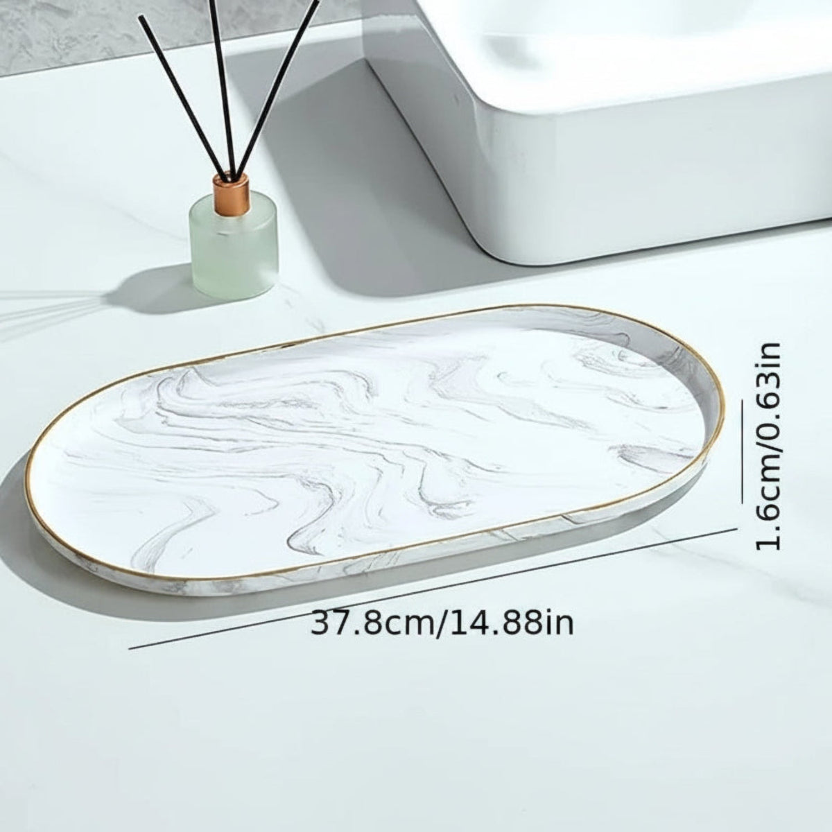Elegant Marble Vanity Tray